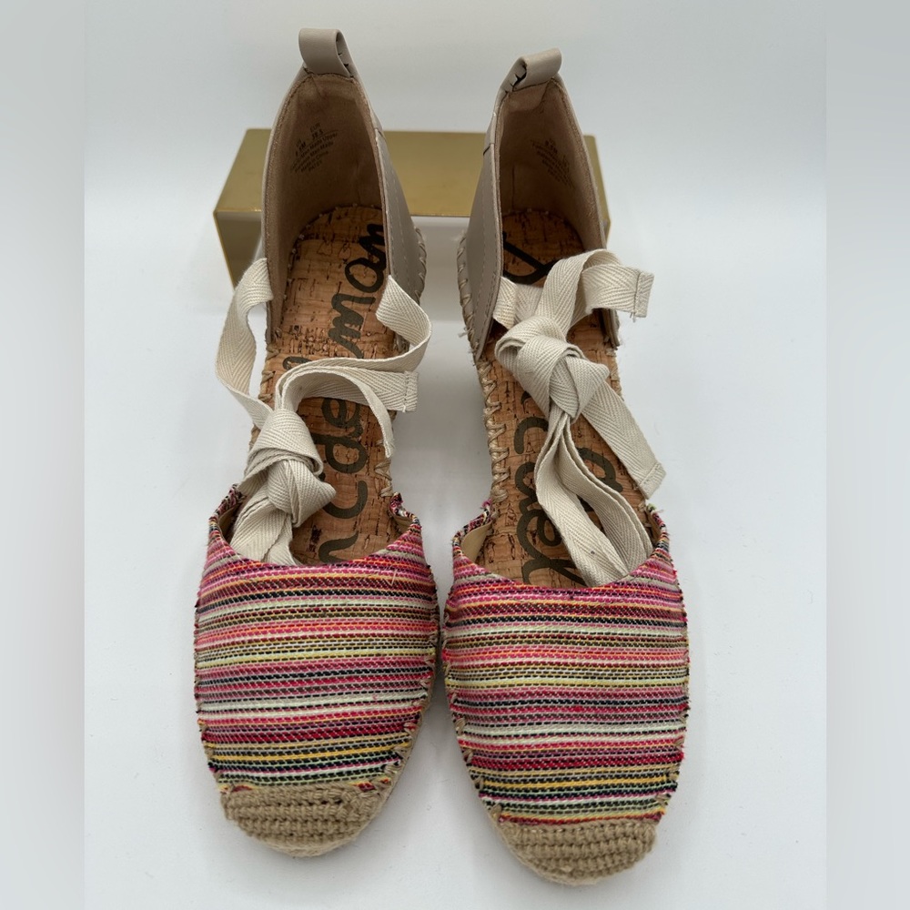 Sam Edelman Wraparound Ankle Striped ‘Patsy’ Espa… - image 6